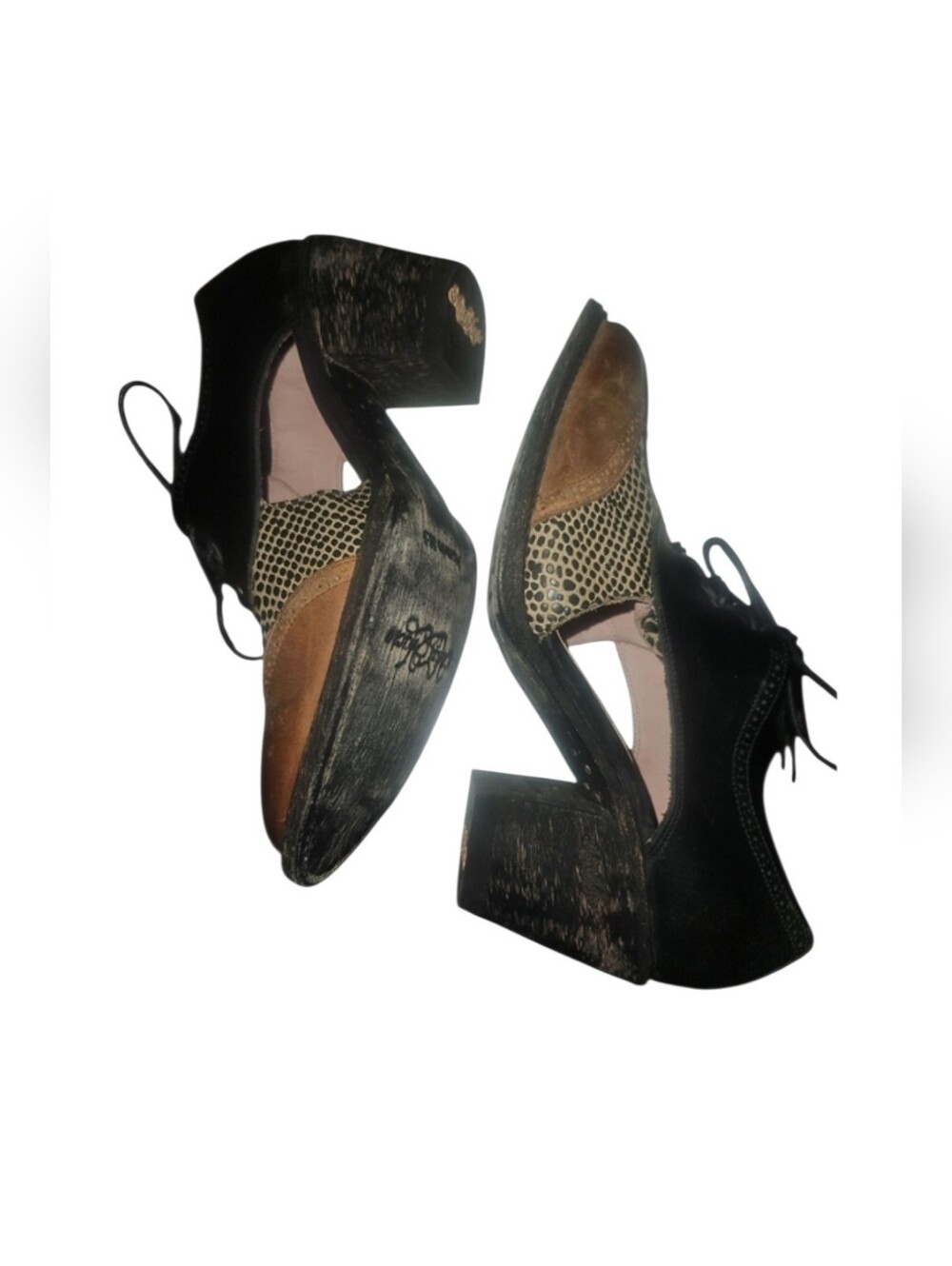 Black & Brown Miss Macie Wing & Prayer Shoes